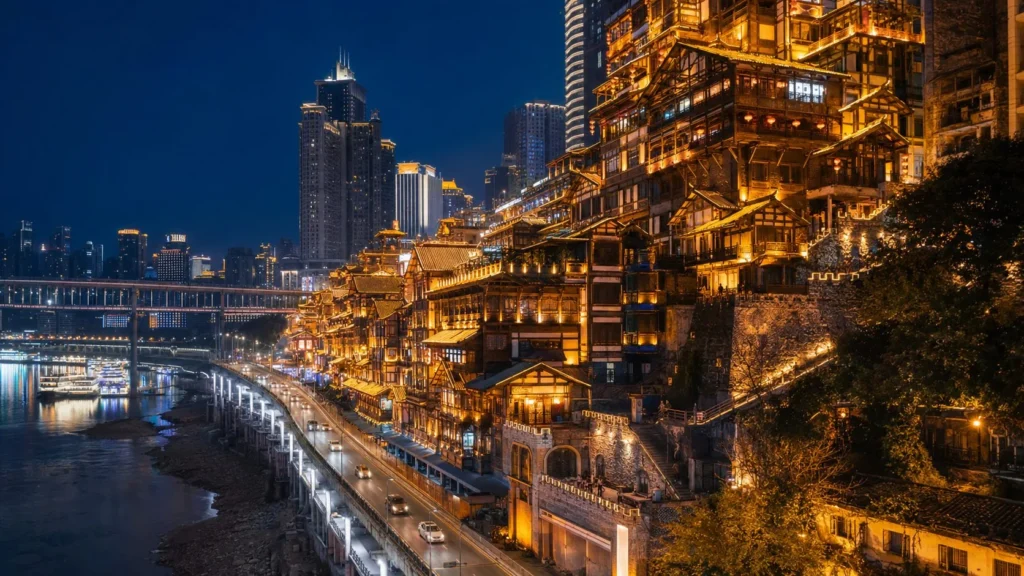重慶洪崖洞山城夜景